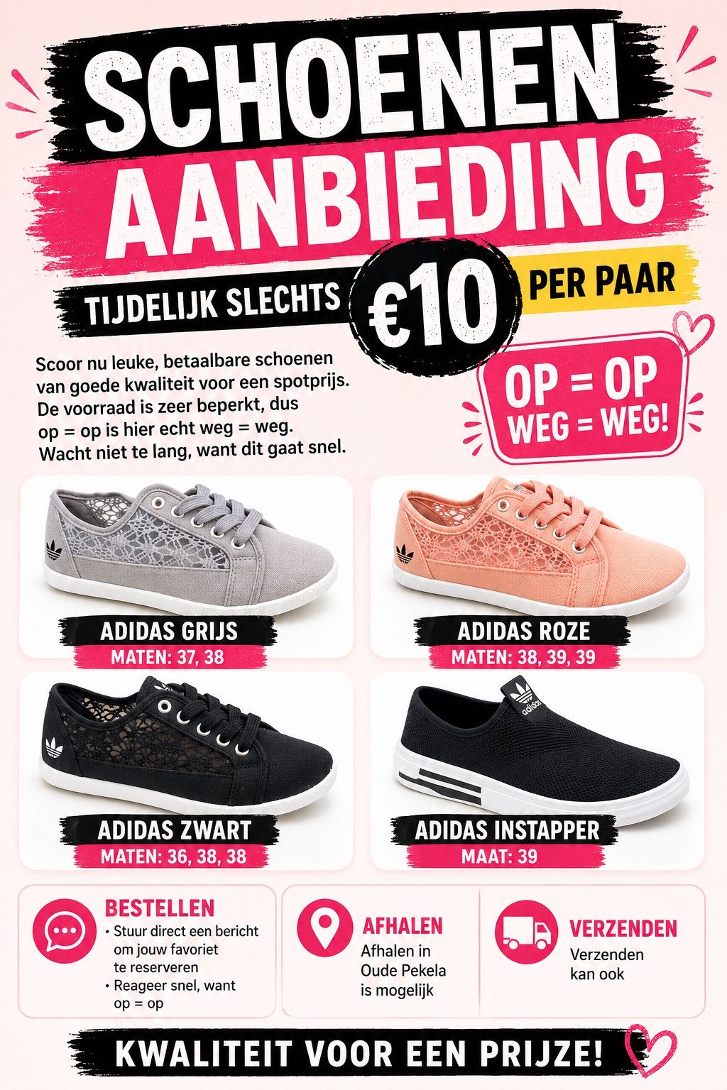 Adidas dames schoenen diverse maten, Ophalen of Verzenden, Nieuw, Roze, Sneakers of Gympen