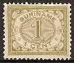 Suriname NVPH nr 42 ongebruikt Cijfer 1908, Ophalen of Verzenden, Postfris