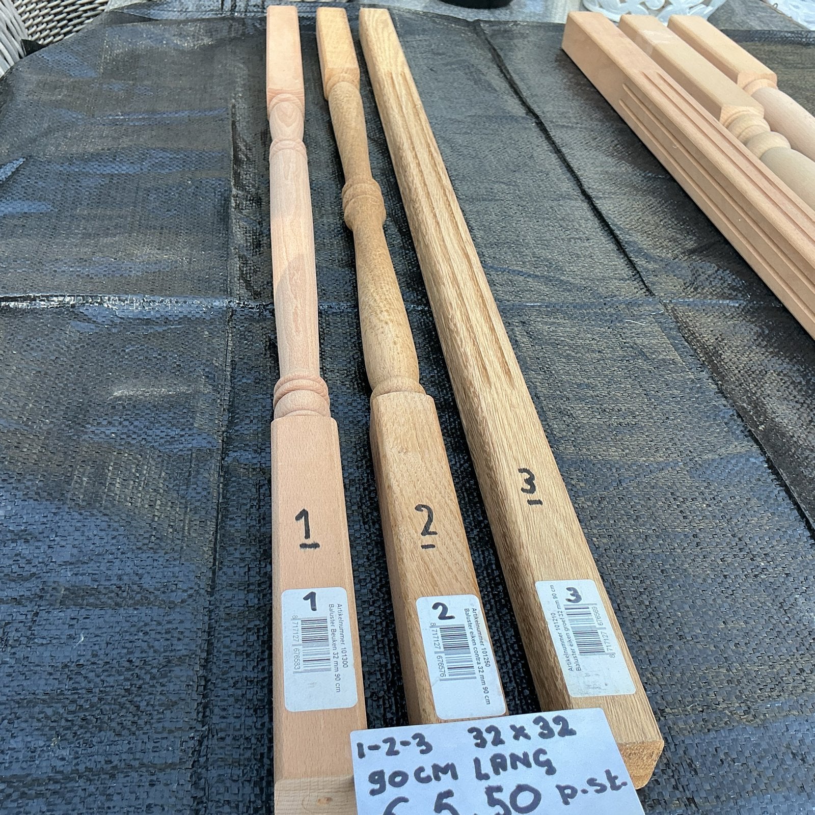 Houten Balusters en Balken - Diverse Maten, Doe-het-zelf en Verbouw, Hout en Planken, 25 tot 50 mm, Nieuw, Ophalen of Verzenden