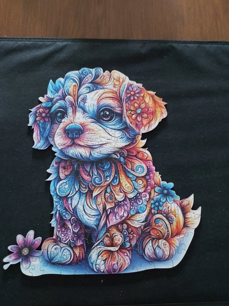 Houten Puzzel Hond, Ophalen of Verzenden, Minder dan 500 stukjes, Zo goed als nieuw, Legpuzzel