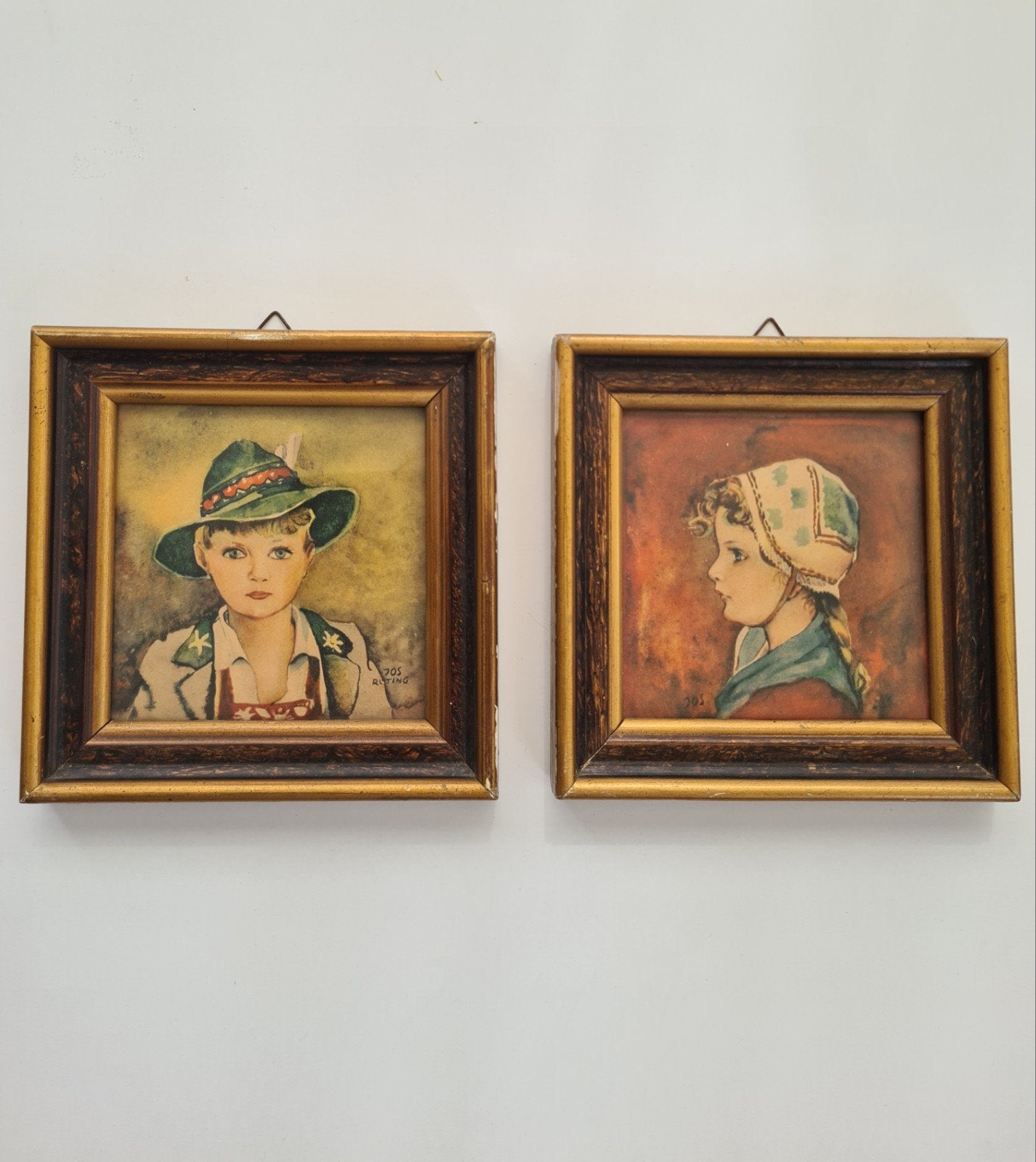 Schilderijtjes van Jos Ruting (1909-1987) - Jongen en Meisje, Verzenden
