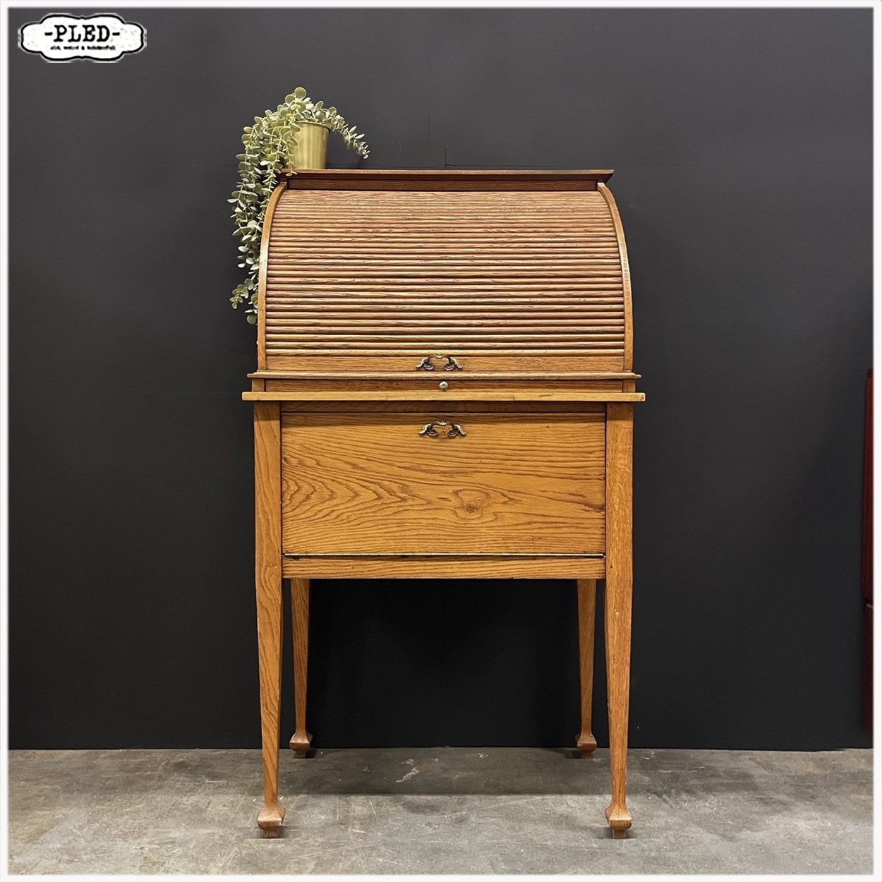Franse oude secretaire Bureau Werktafel Kastje met rolluik, Huis en Inrichting, Gebruikt, Nb, Nb, Nb