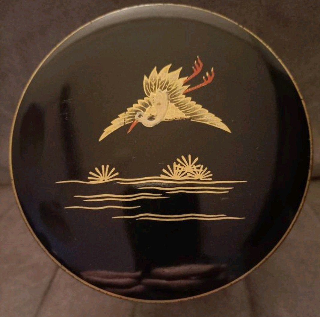 Vintage De Gruyter blikjes met kraanvogels, Ophalen of Verzenden, Gebruikt, Overige