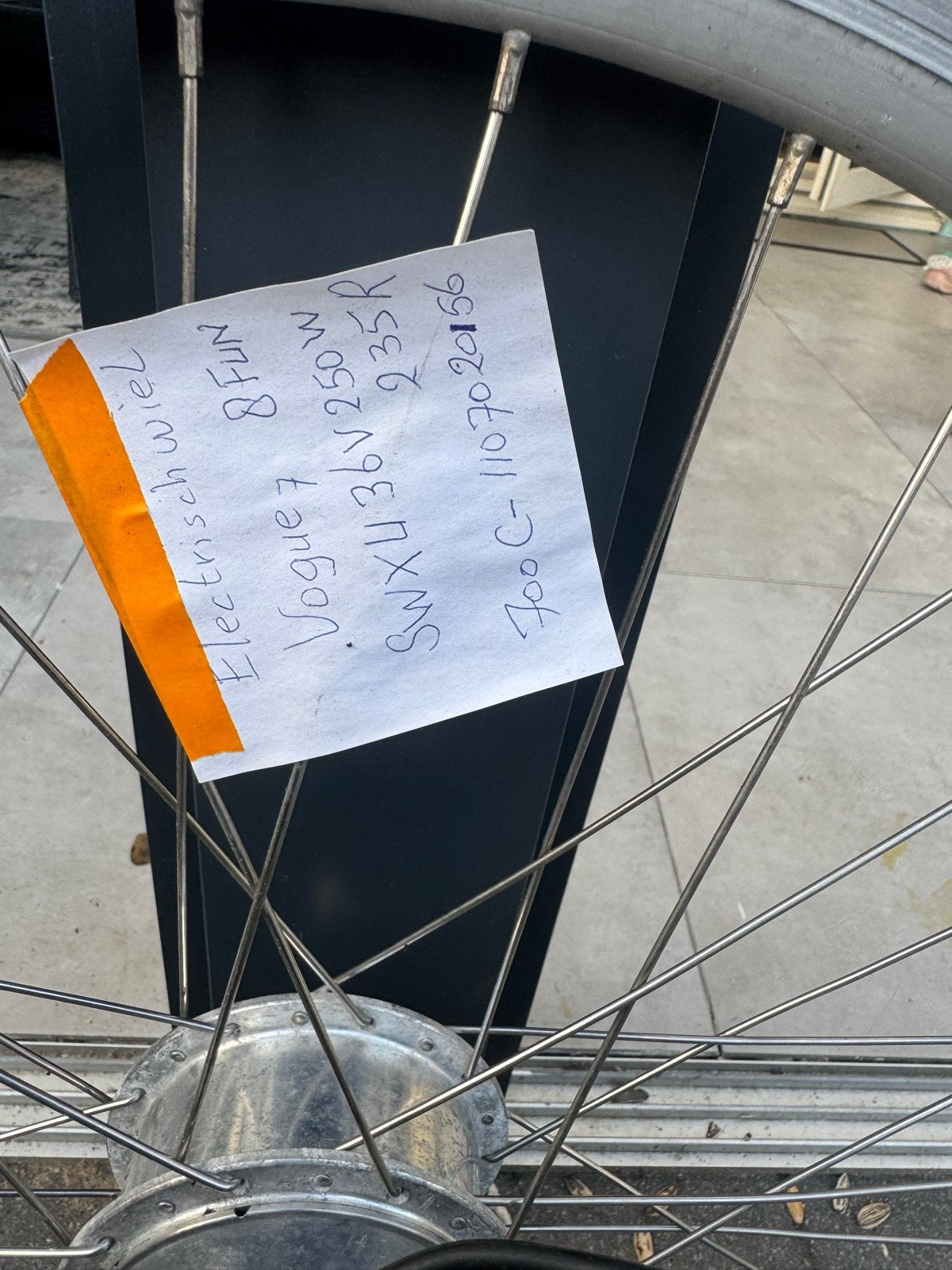Elektrisch fietswiel Vogue 7 8FUN 36V 250W 28 och, Gebruikt, Ophalen of Verzenden, Aluminium, Elektrische fiets