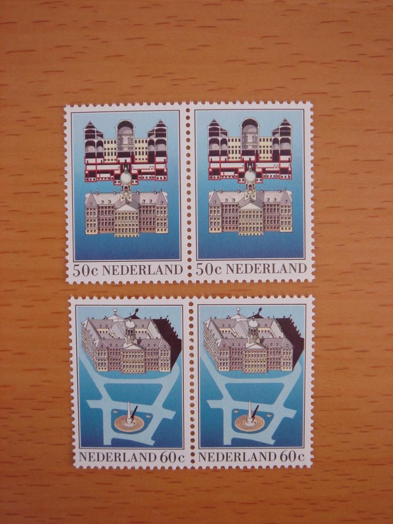 NVPH 1273 en 1274 Paleis op de Dam 4x , Ophalen of Verzenden, Na 1940, Postfris