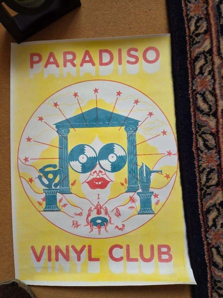 Paradiso vinylclub poster, Verzamelen, Rechthoekig Staand, A4 of kleiner, Ophalen of Verzenden, Zo goed als nieuw