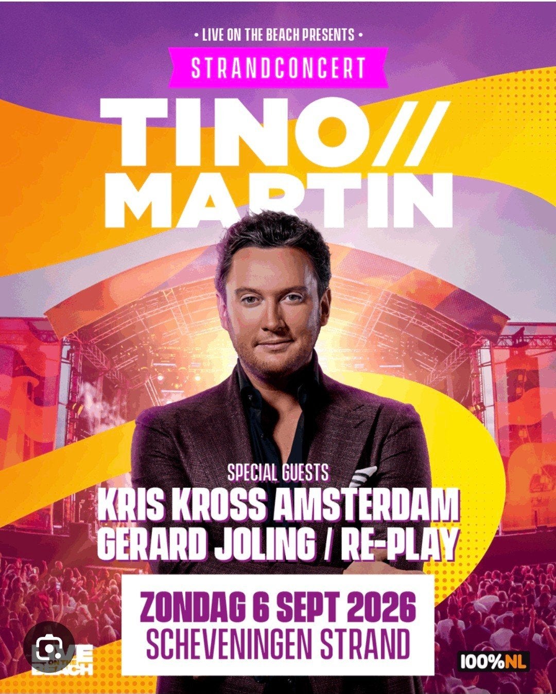 tickets Tino Martin 6 september live on the beach, Drie personen of meer, September, Levenslied
