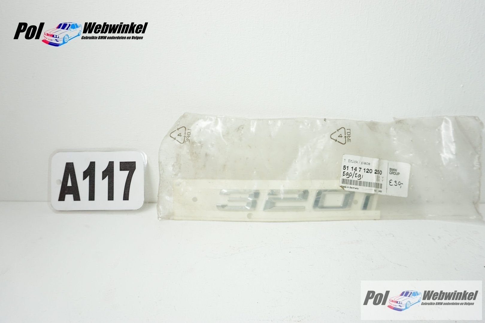 BMW Koffer Deksel Embleem 320i 3-Serie E90 E91, Ophalen, -, -, Nieuw