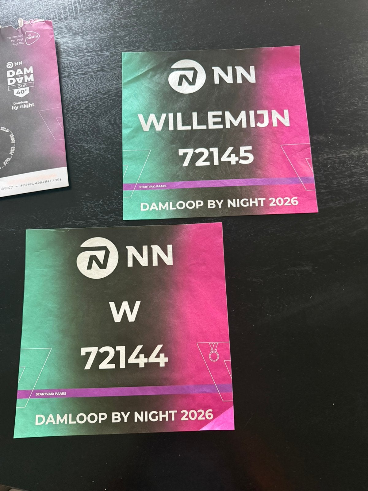 2x startbewijs Damloop by Night 2026 + medaille graveren, Tickets en Kaartjes, Twee personen, Overige soorten