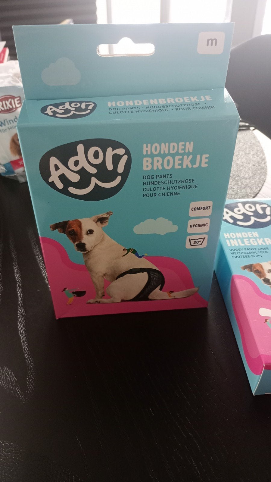 Adori hondenbroekje maat M zwart en inlegkruisjes - nieuw, Dieren en Toebehoren, Honden-accessoires, Ophalen