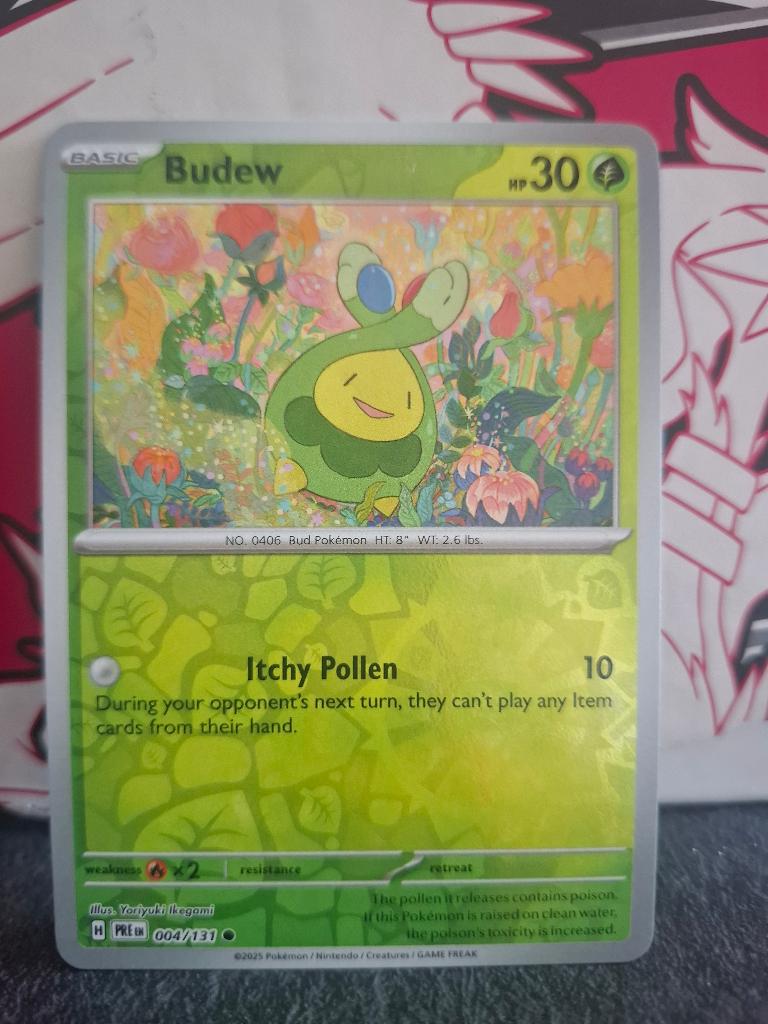 Pokemon Budew PRE 004/131 reverse holo, Ophalen of Verzenden, Nieuw, Losse kaart