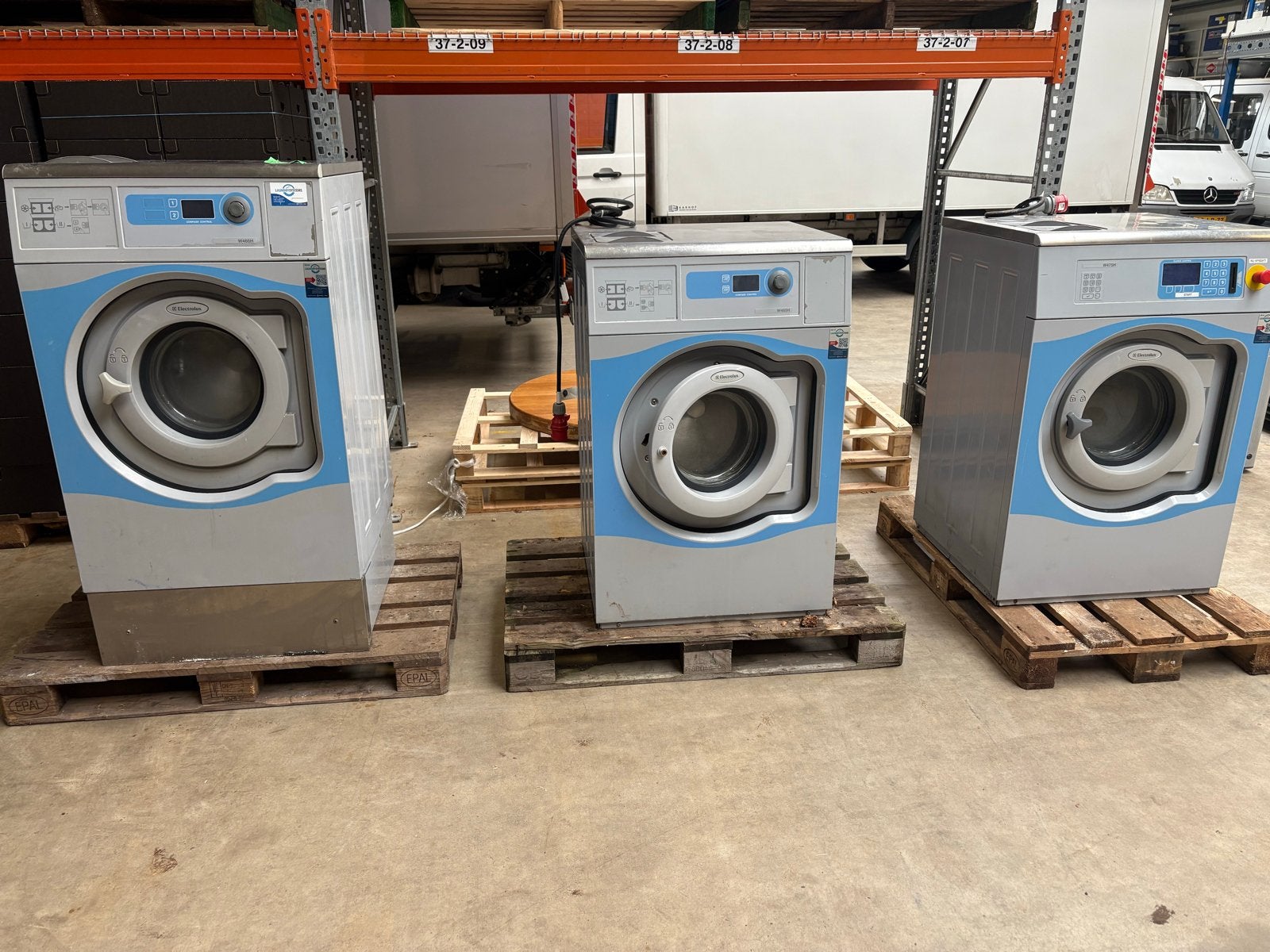 3 x Electrolux Wasmachines W465H en W475H - Professioneel, Ophalen, Gebruikt, Voorlader, 1200 tot 1600 toeren