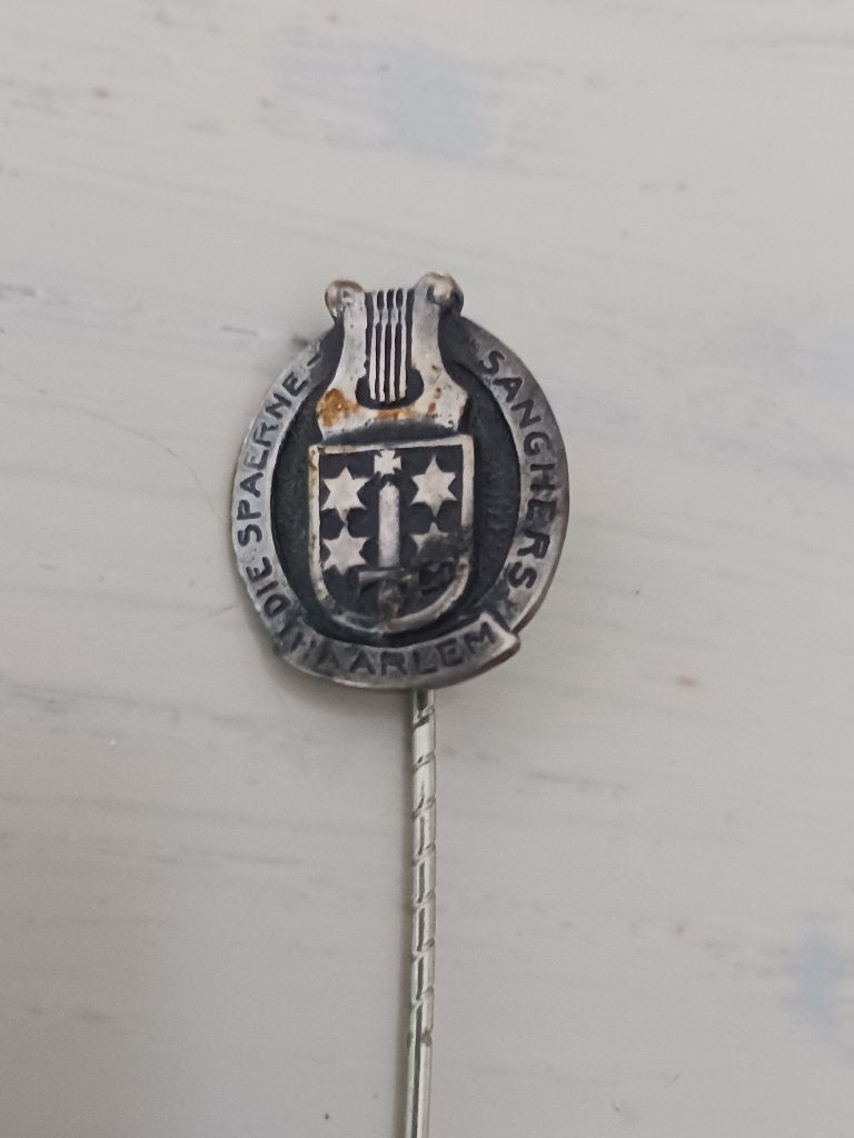 twee vooroorlogse speldjes van Maastricht en Haarlem, Ophalen of Verzenden, Gebruikt, Stad of Land, Speldje of Pin