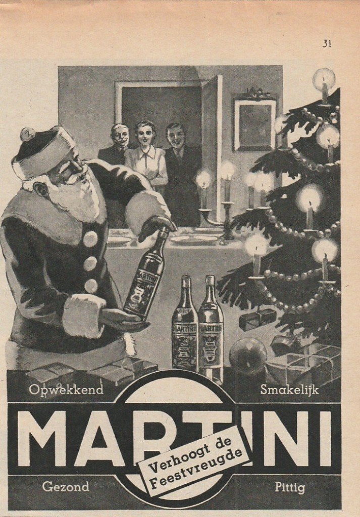 Retro reclame 1938 Martini vermouth Kerstman Kerstboom, Verzenden, Overige typen