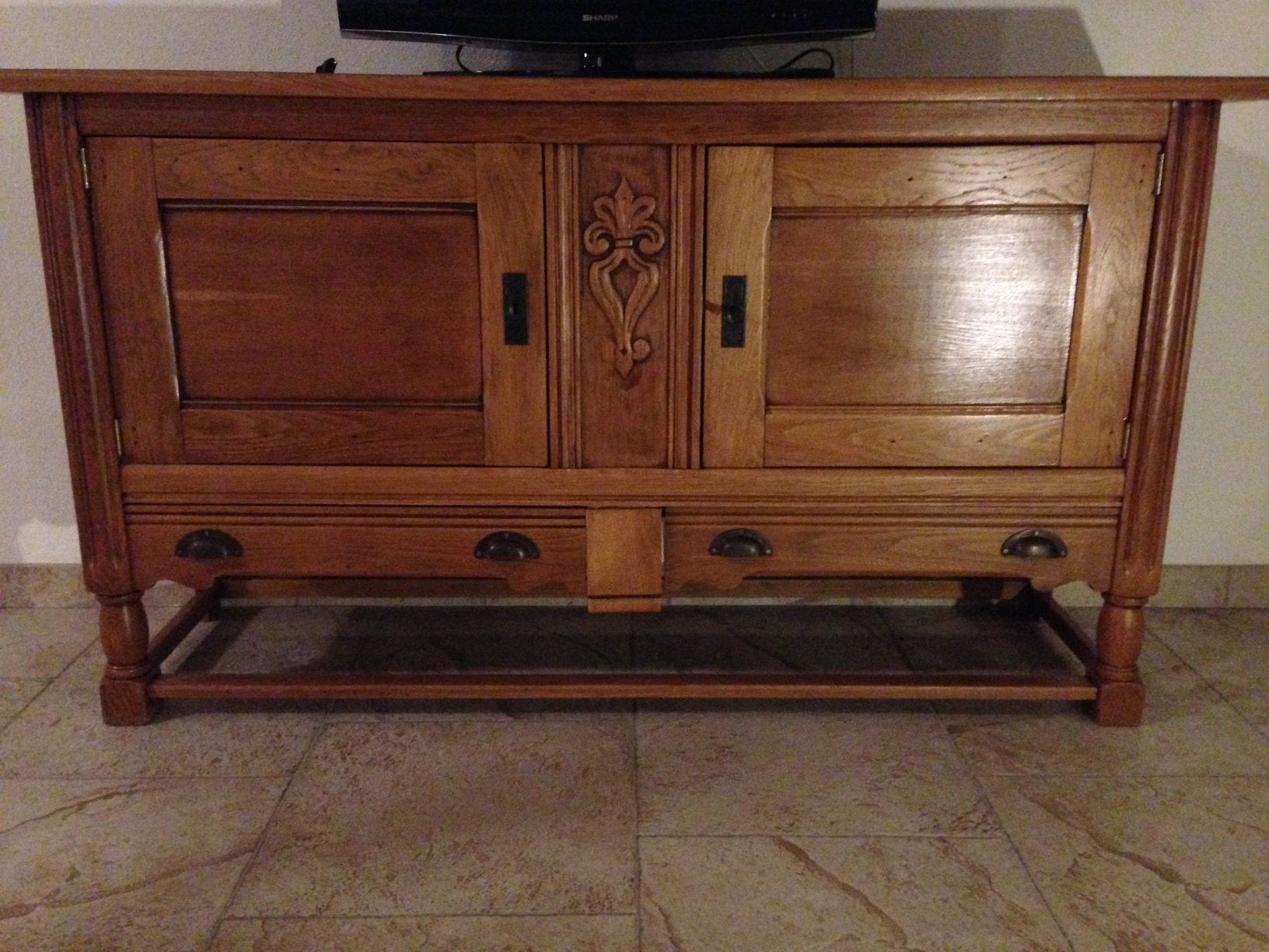 Kast Dressoir Eiken, Ophalen, Gebruikt, 100 tot 150 cm, Eikenhout