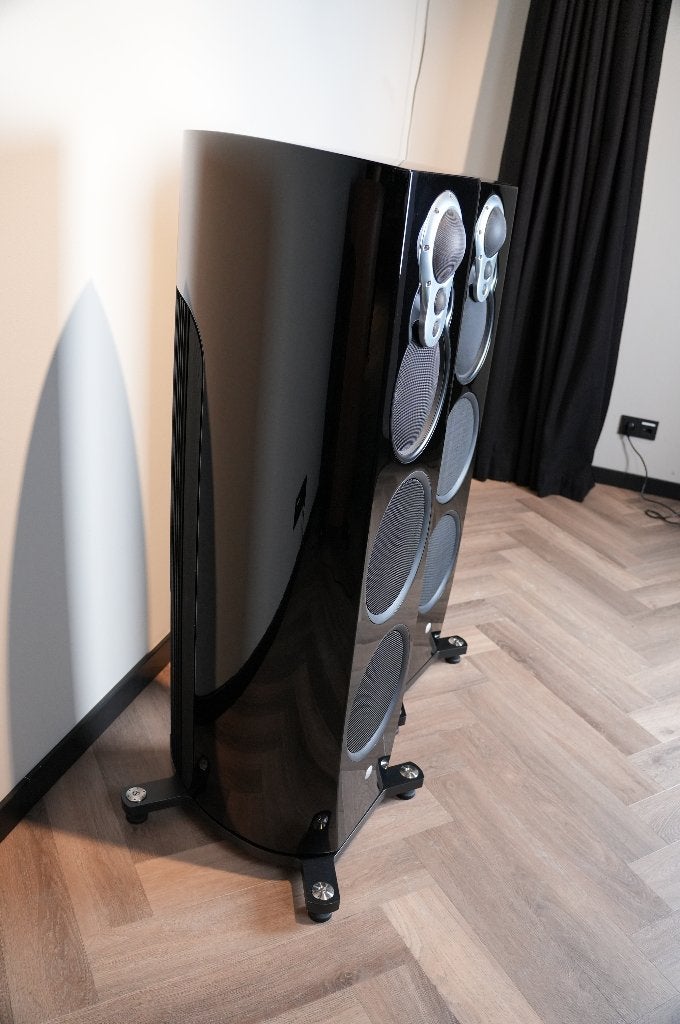 Linn Klimax 350 Organik Speakers, Piano Black, Ex-Demo, Vloerstaande luidspreker, Gebruikt, Ophalen of Verzenden, 150 watt of meer