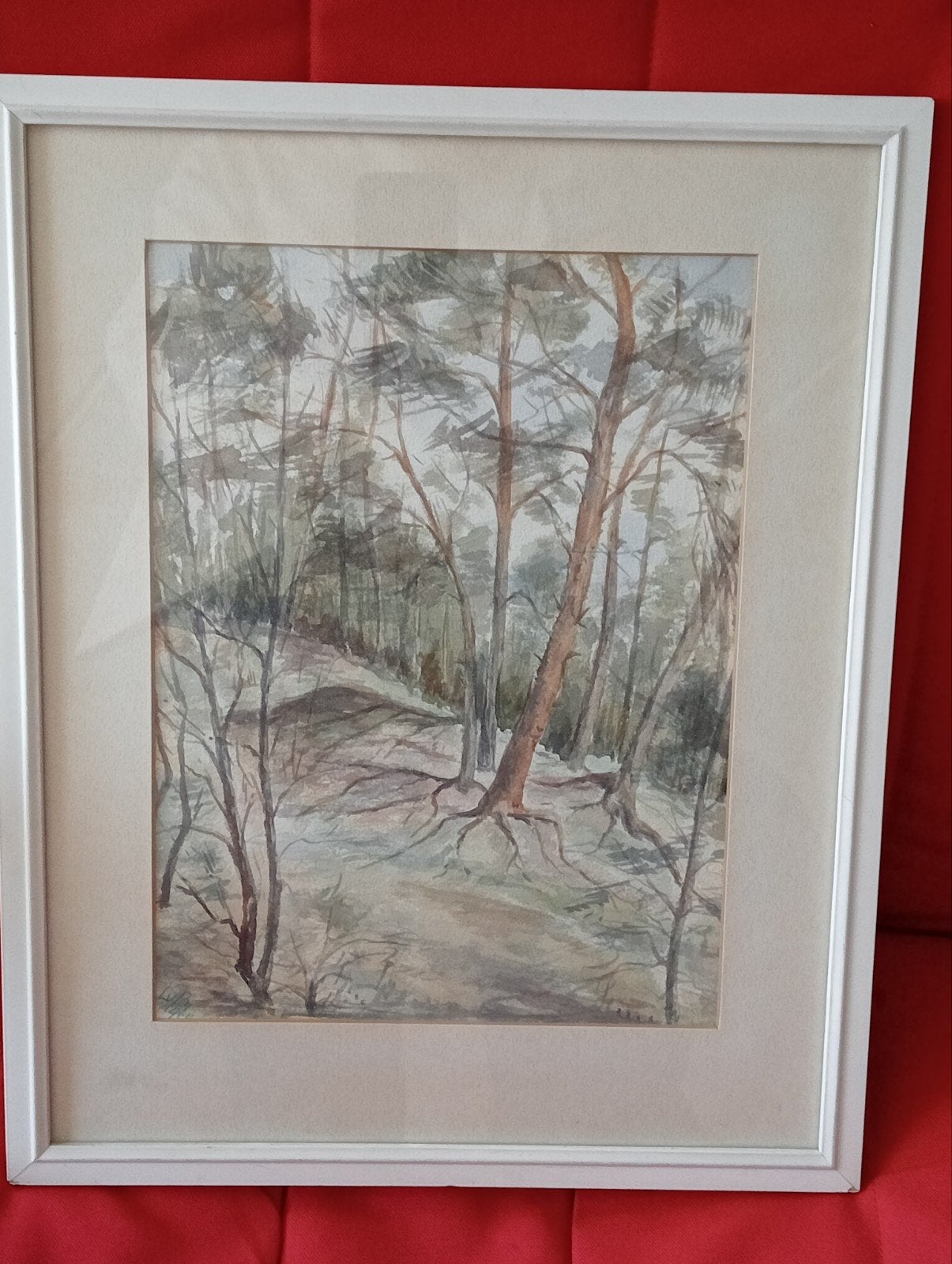 Tweeluik Pendant Aquarellen Boslandschap LVB 1960-1965, Verzenden