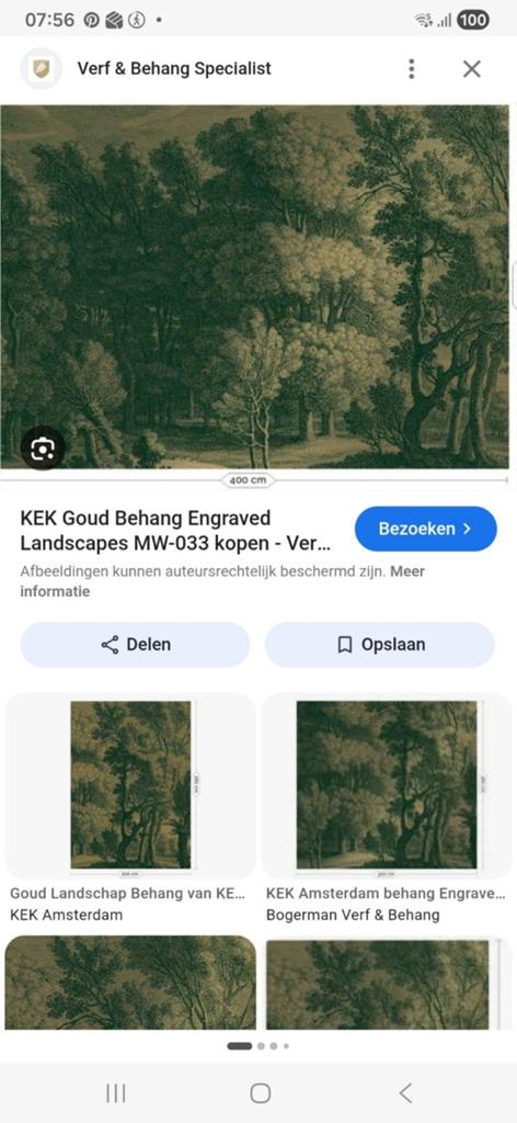 Behang, Ophalen of Verzenden, 10 tot 25 m², Groen