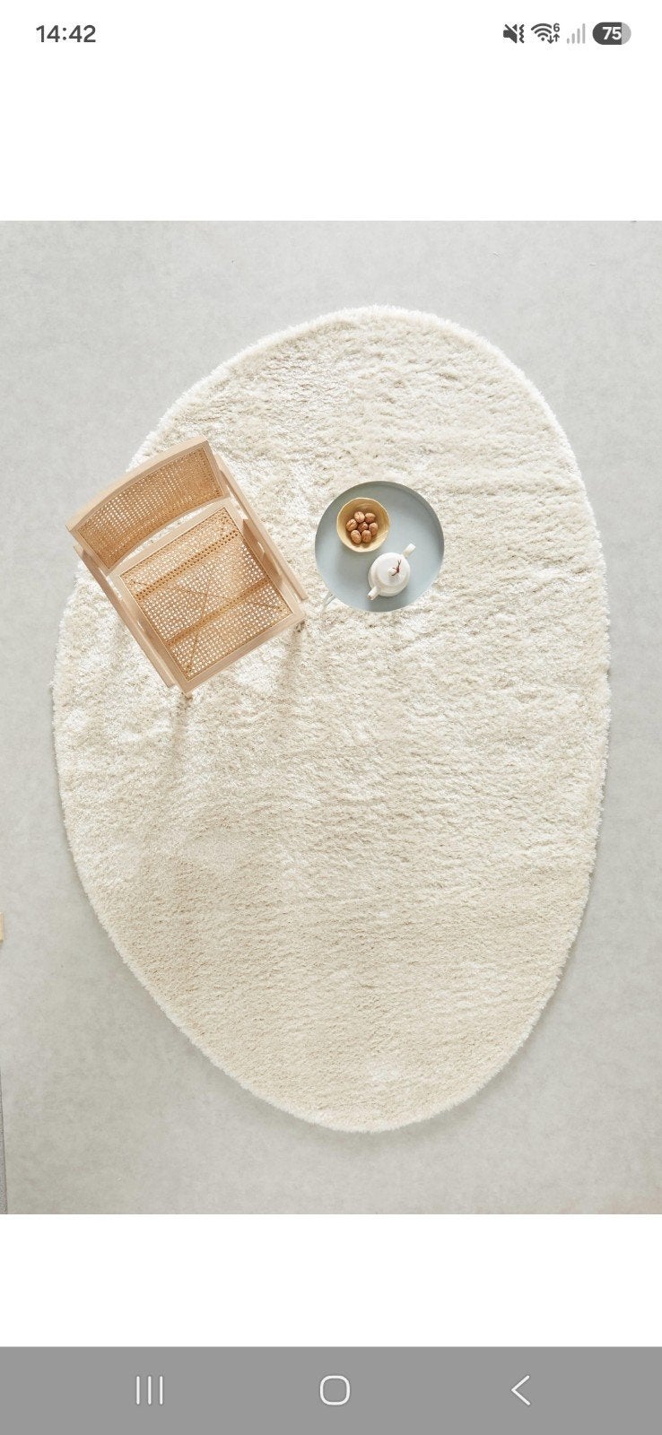 Vloerkleed NOUS Living - crèmekleurig, hoogpolig, Ophalen, Crème, Gebruikt, 200 cm of meer