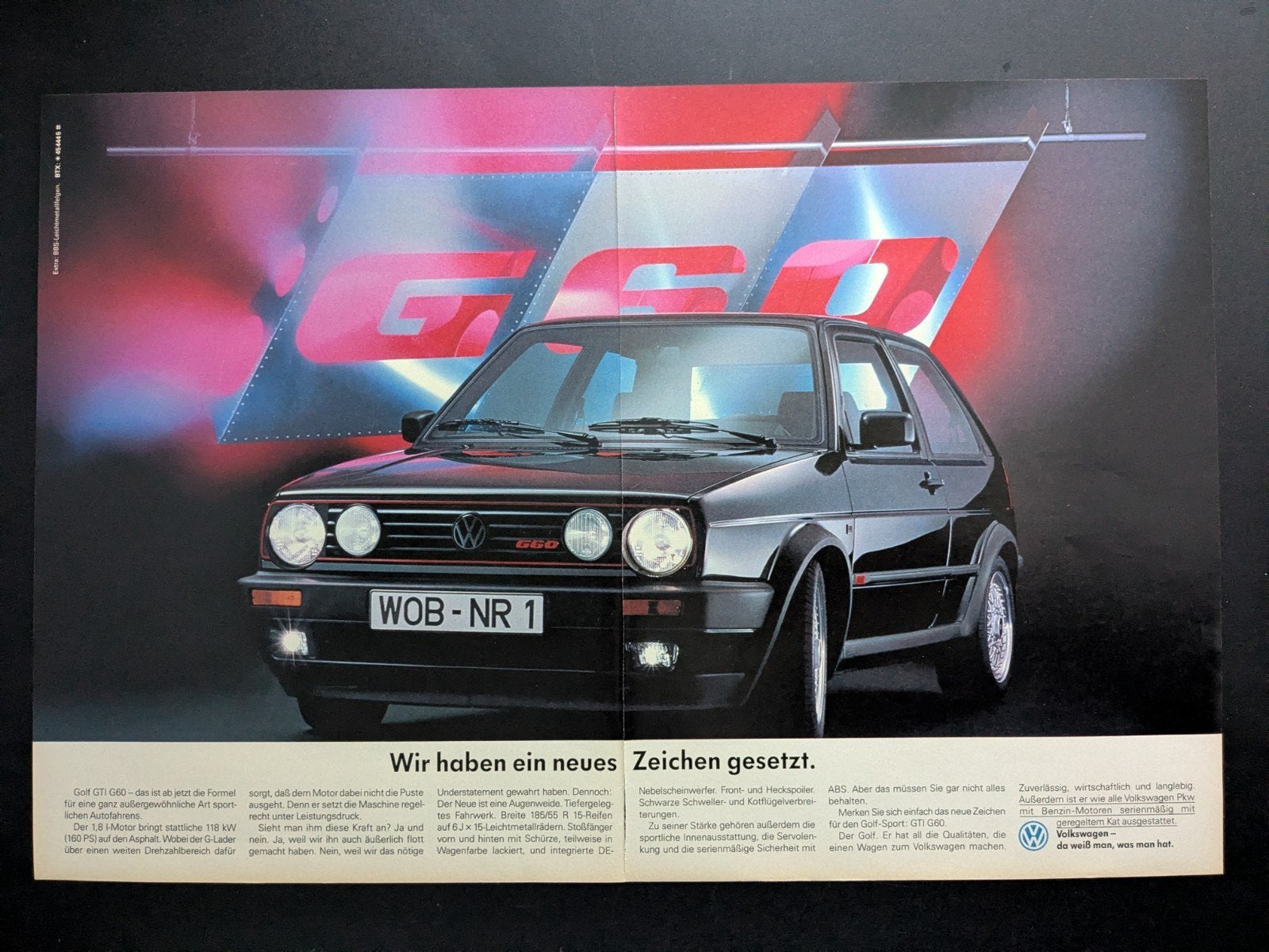 Oude reclame / Advertentie VOLKSWAGEN Golf GTI G60 1990 (D), Ophalen of Verzenden, Gelezen, Volkswagen