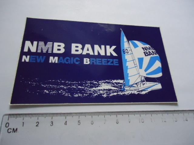 sticker oud NMB BANK New Magic breeze zeilen zeilschip, Verzamelen, Verzenden, Zo goed als nieuw, Bedrijf of Vereniging