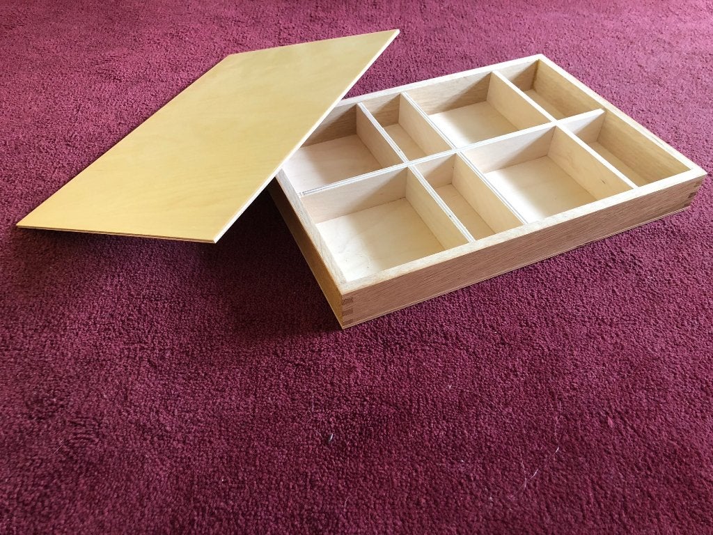Beukenhouten opbergkistje met vakverdeling, Ophalen of Verzenden, Nieuw