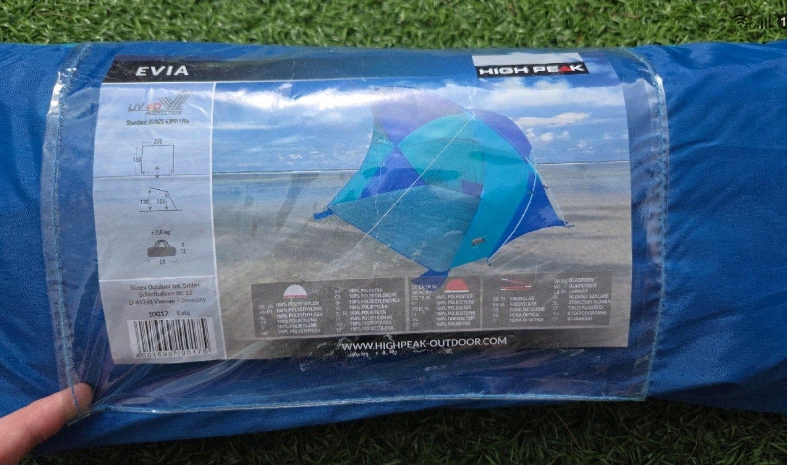 High Peak Strandtent Evia - UV 40 Bescherming, Ophalen of Verzenden, Zo goed als nieuw