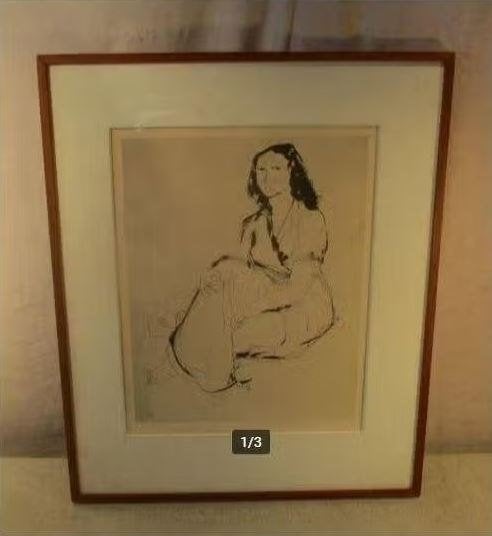 Prachtige Litho 'Mijn Vrouw' - Dries Van Den Broeck, Gelimiteerde oplage, Ophalen of Verzenden, Portret en Figuren, Lithografie