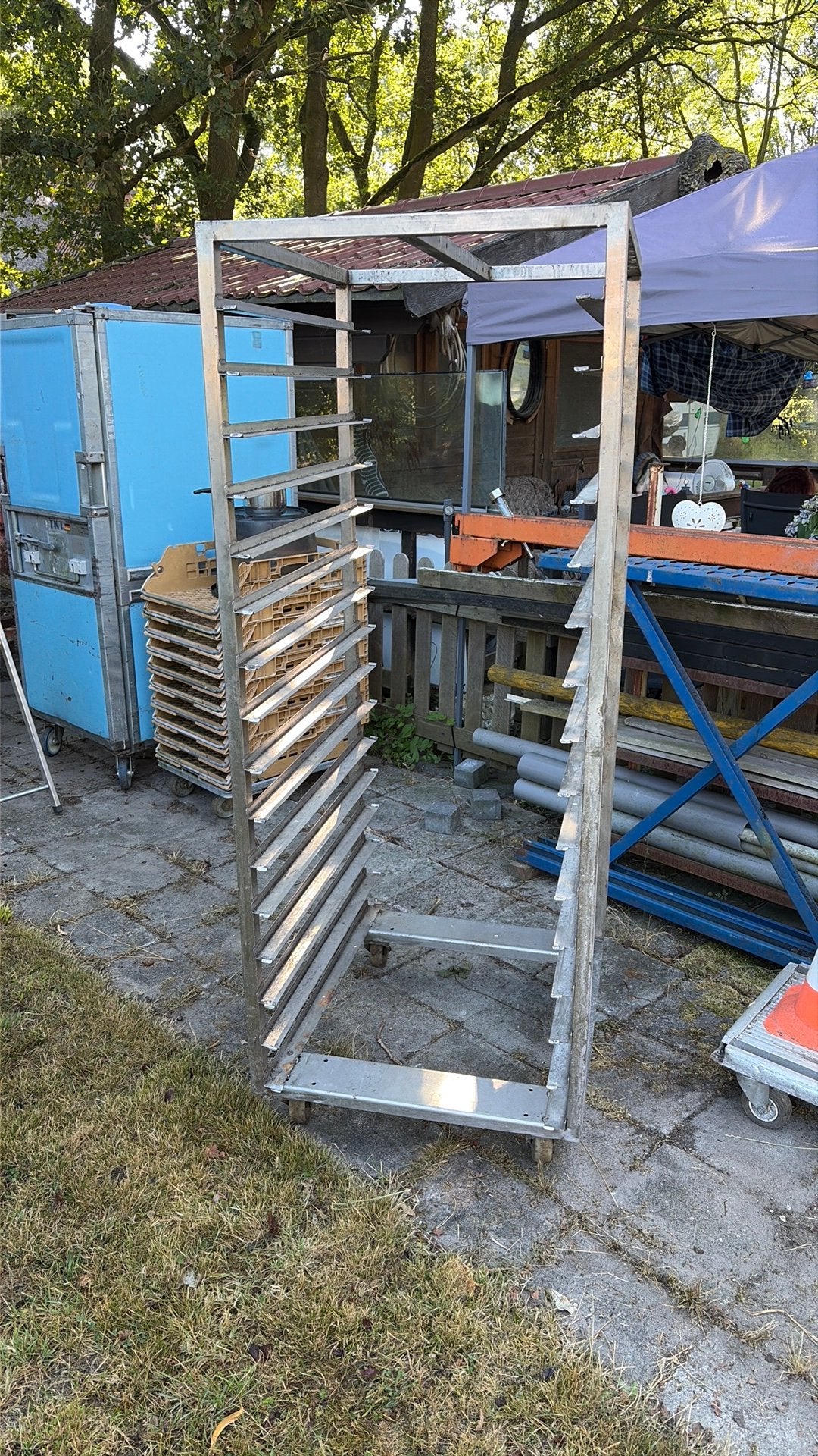 Roestvrijstalen kar voor bakplaten, Ophalen, Gebruikt