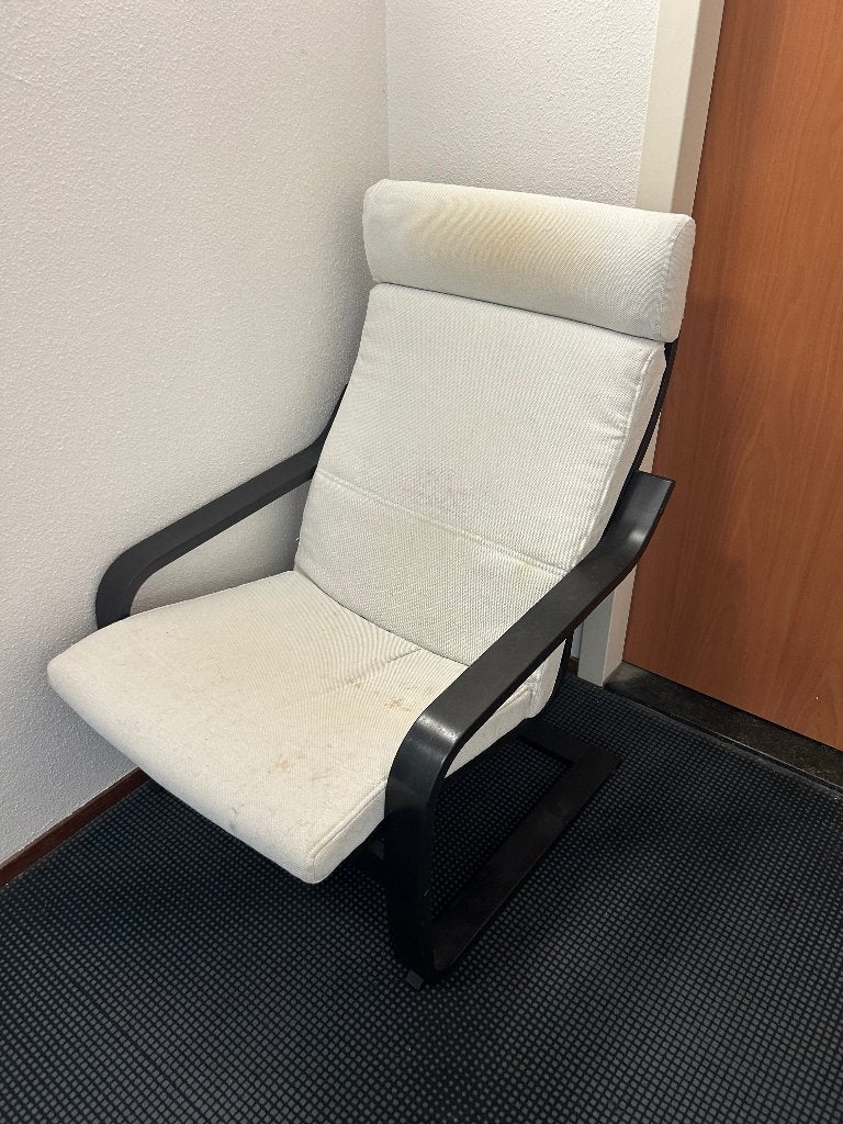 Ikea poang stoel, Ophalen, Gebruikt, Wit, Stof