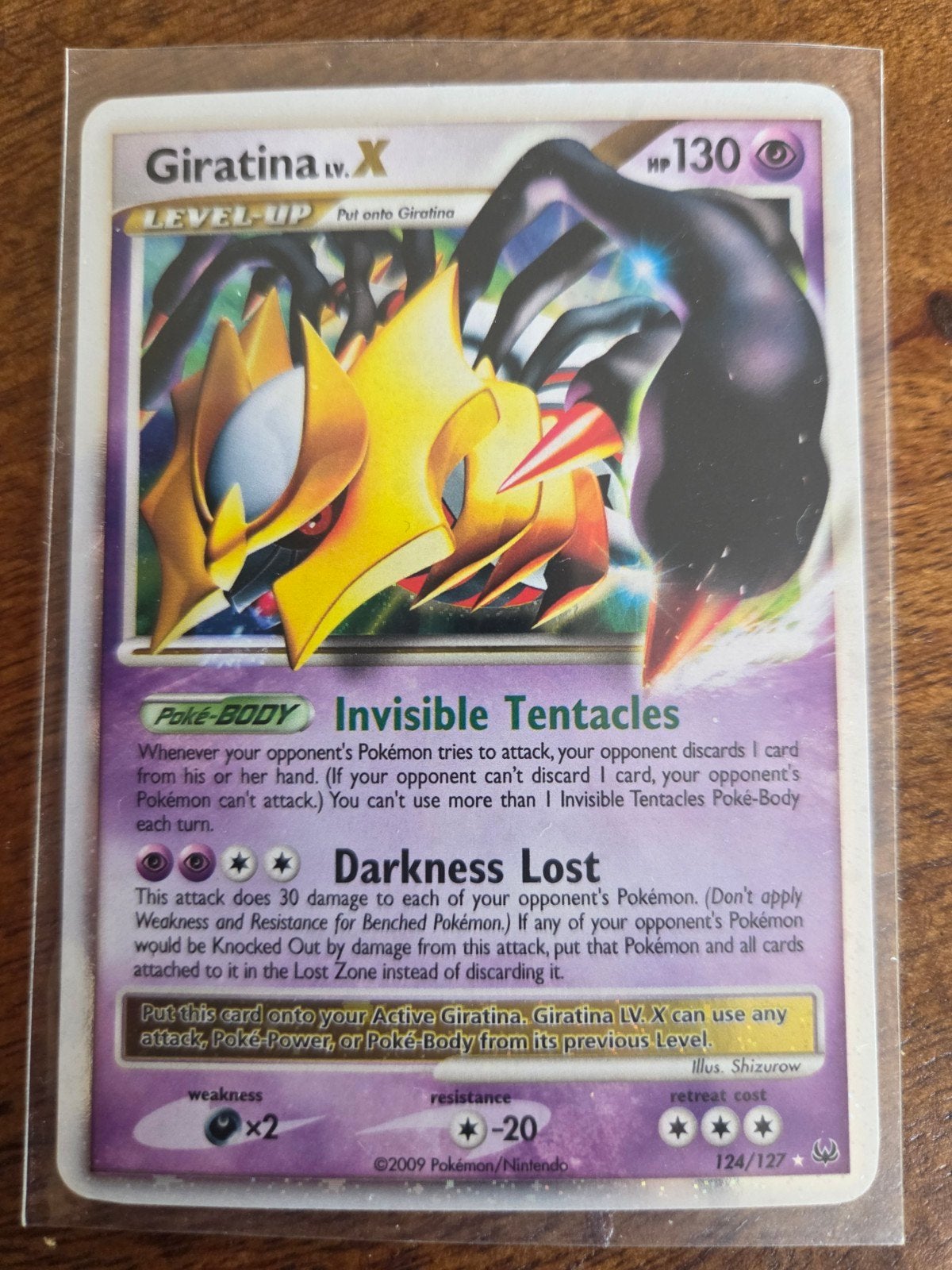 Giratina LV.X Pokémon Kaart - Platinum Set 124/127, Ophalen, Zo goed als nieuw, Losse kaart