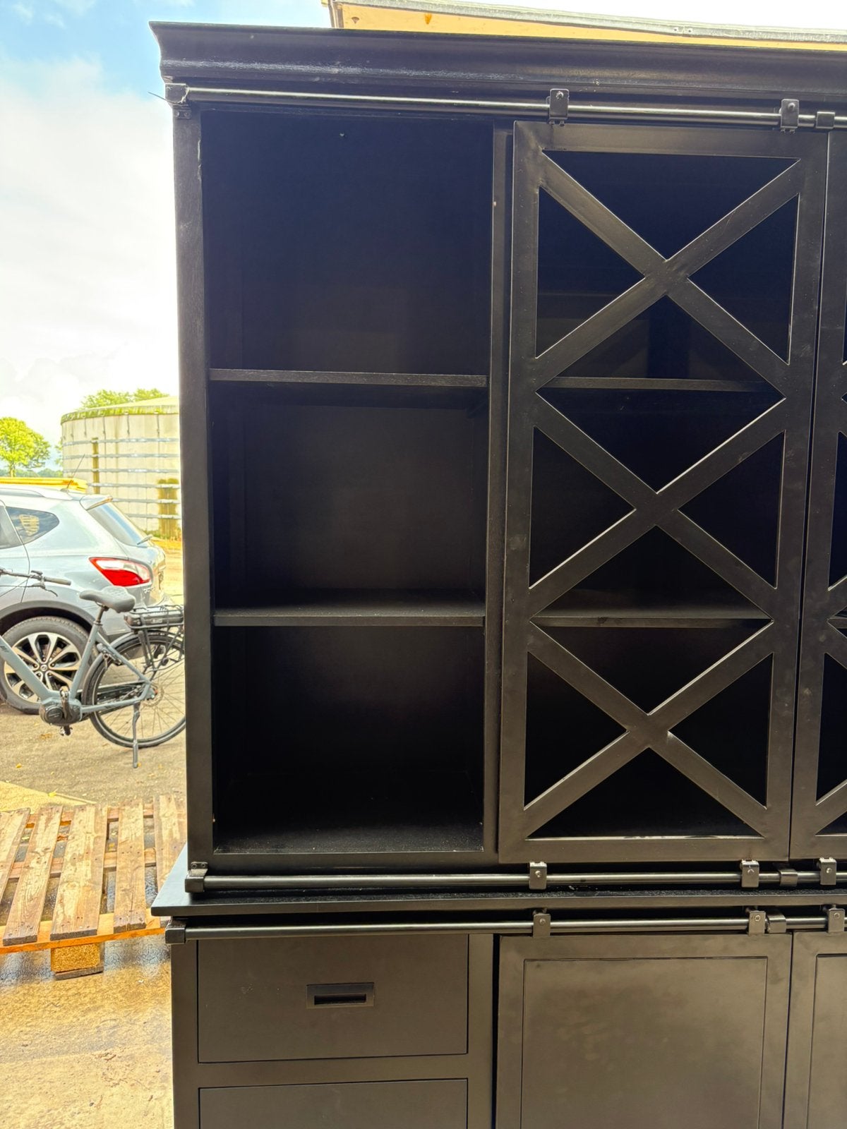 STOERE ZWARTE MANGOHOUTEN BUFFETKAST – NU €750!, Ophalen, Nieuw, 25 tot 50 cm, 200 cm of meer