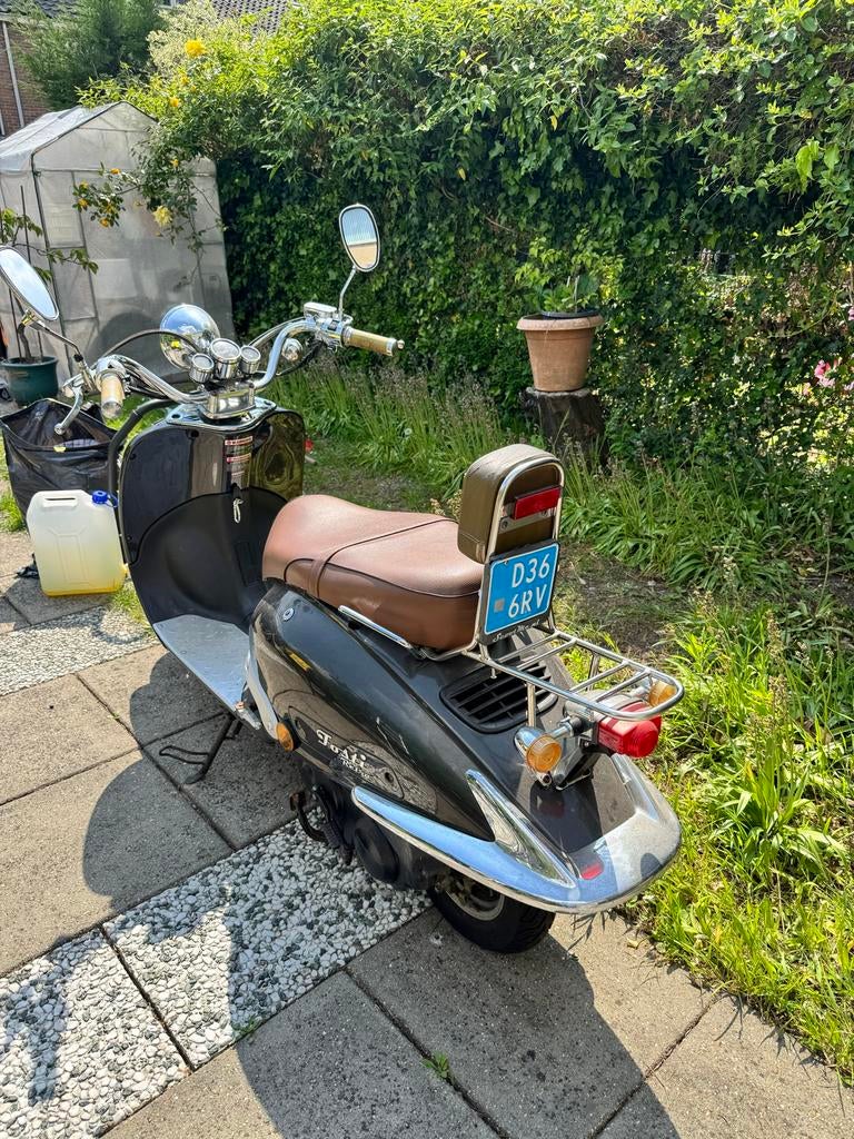 Fosti Grande Retro Snorfiets - Zwart/Bruin, Gebruikt, Benzine, Ophalen, Overige merken