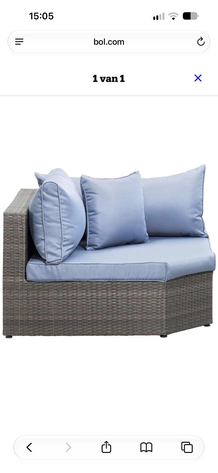 Le Sud hoekfauteuil XL Ancona, Tuin en Terras, Ophalen of Verzenden, Gebruikt, Aluminium, Loungeset