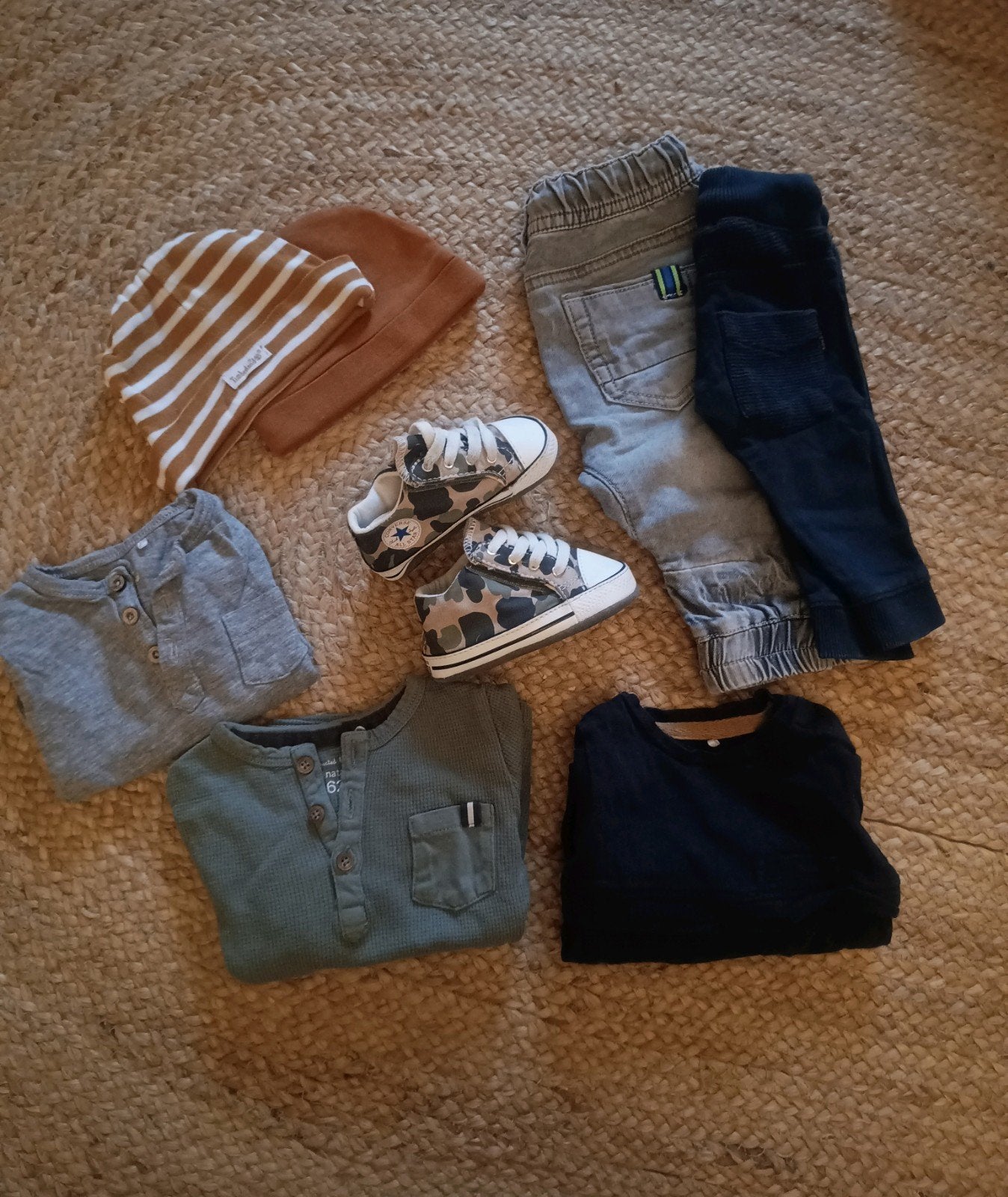 Jongenskleding pakket maat 56-62 met schoentjes en mutsjes, Ophalen of Verzenden, Gebruikt, Diverse merken, Converse, Jongen