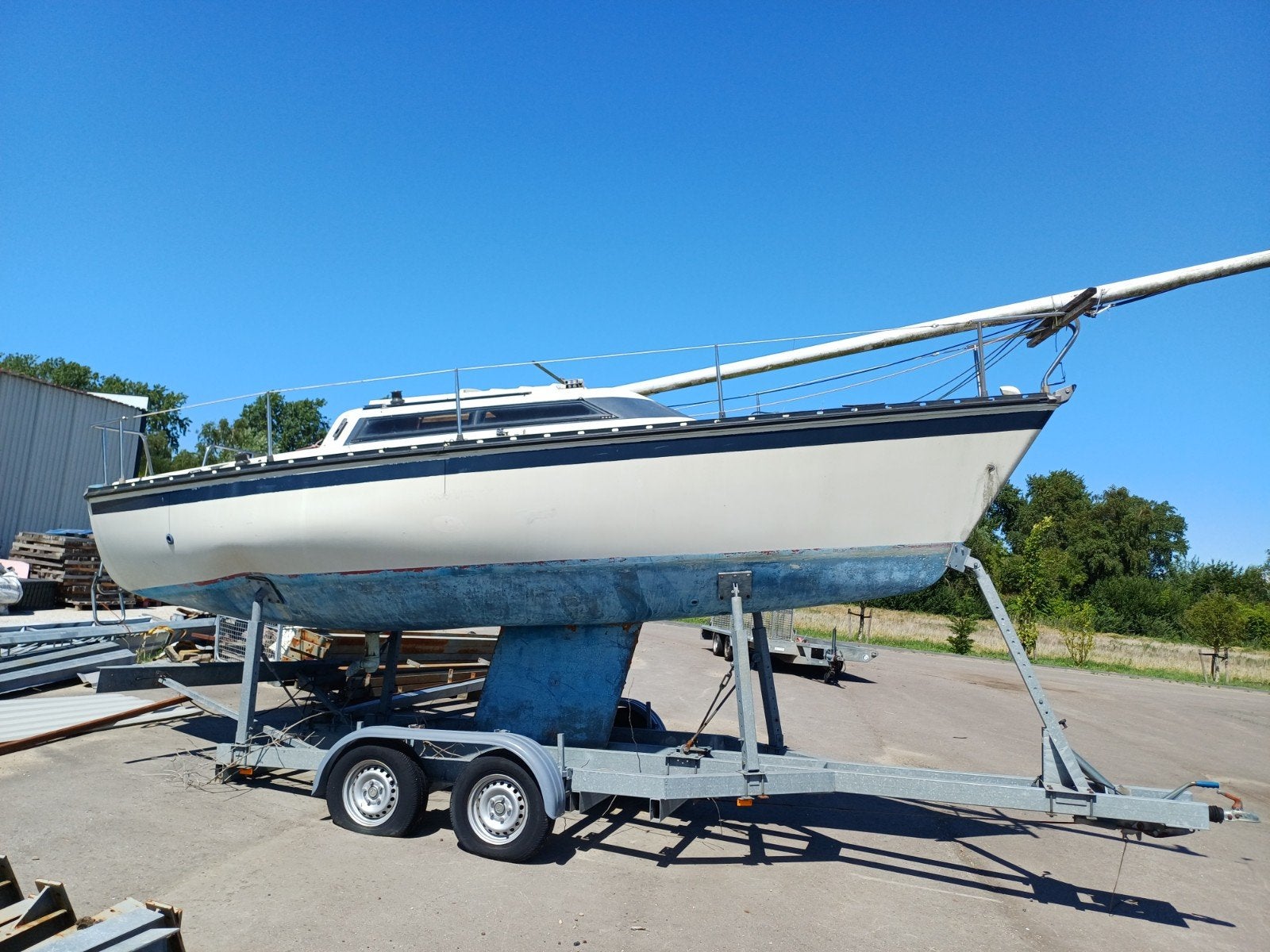 Zeilboottrailer voor boten tot 6.5 meter, Watersport en Boten, Ophalen, Gebruikt, Geremd, 1500 tot 3000 kg