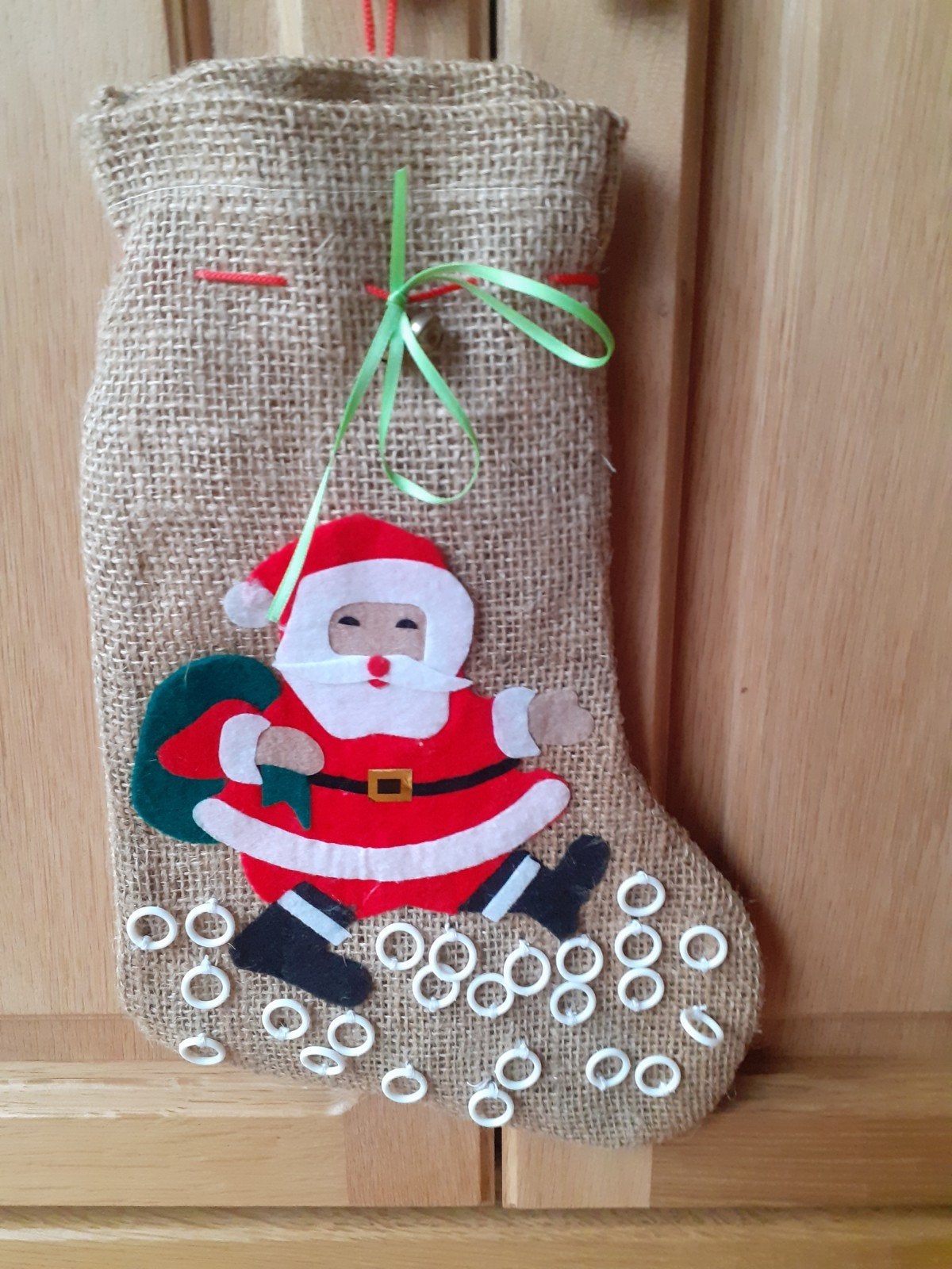 2 Jute Kerstsokken als Kerstkalender, Ophalen of Verzenden