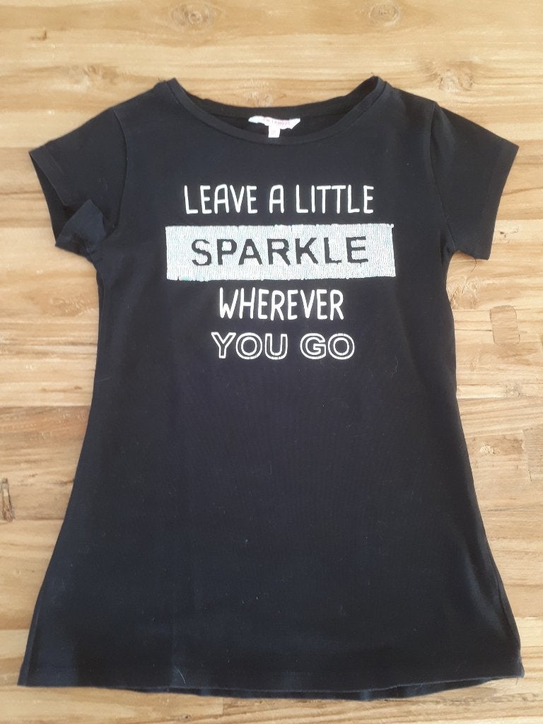 Zwart Coolcat shirt met pailletten, Ophalen of Verzenden, Zo goed als nieuw, Meisje, Shirt of Longsleeve