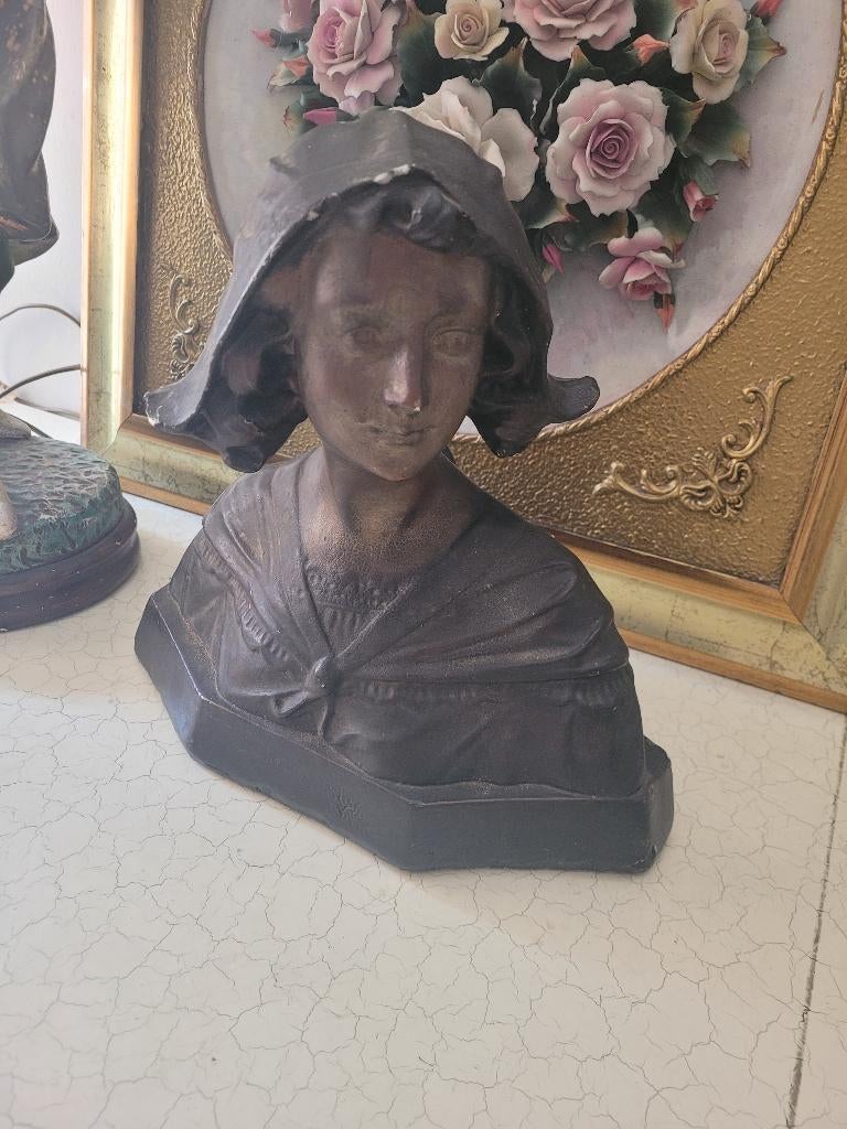 Antieke Franse holle buste, Ophalen of Verzenden