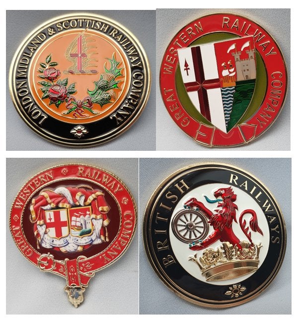 4 x Great Western Railway Company plaquettes / badges, Verzamelen, Verzenden, Nieuw, Trein, Overige typen