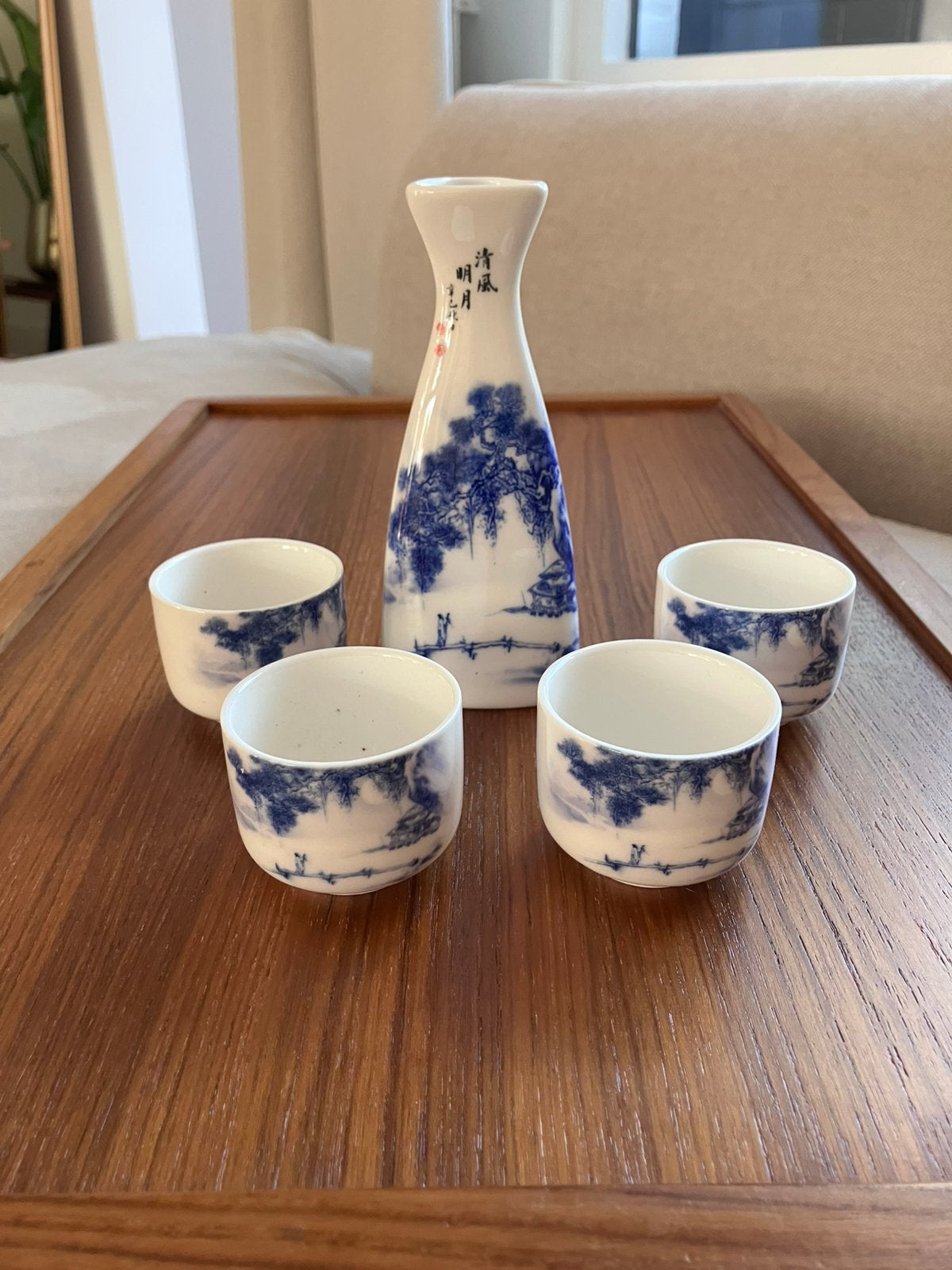 Vintage Chinese Porseleinen Sakeset – Jingdezhen, Ophalen of Verzenden