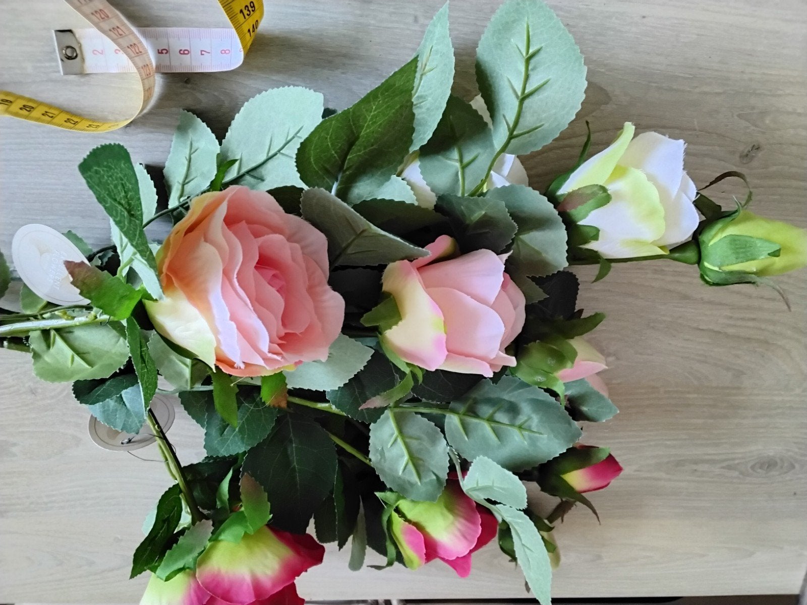 kunstrozen 4 takken, Ophalen, 75 cm, Meerkleurig, Nieuw