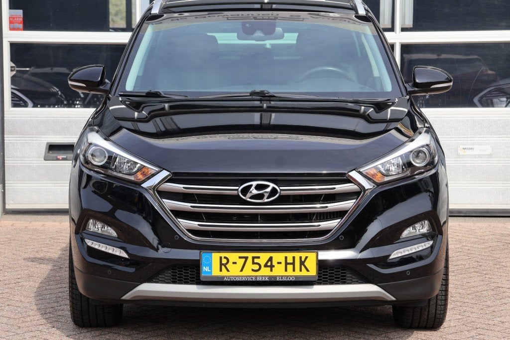Hyundai TUCSON 1.6 T-Gdi 177 pk lederen bekleding, trekhaak, Auto's, Voorwielaandrijving, Gebruikt, 4 cilinders, Zwart