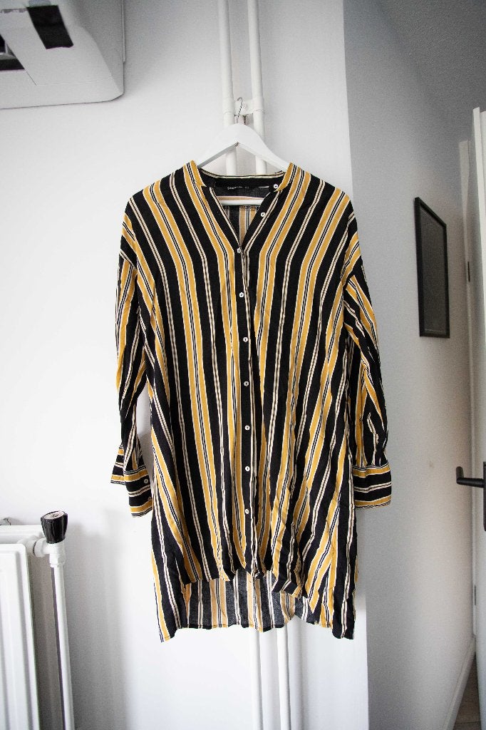 Blouse jurk met strepen Stradivarius maat S, Geel, Ophalen of Verzenden, Zo goed als nieuw, Maat 36 (S)