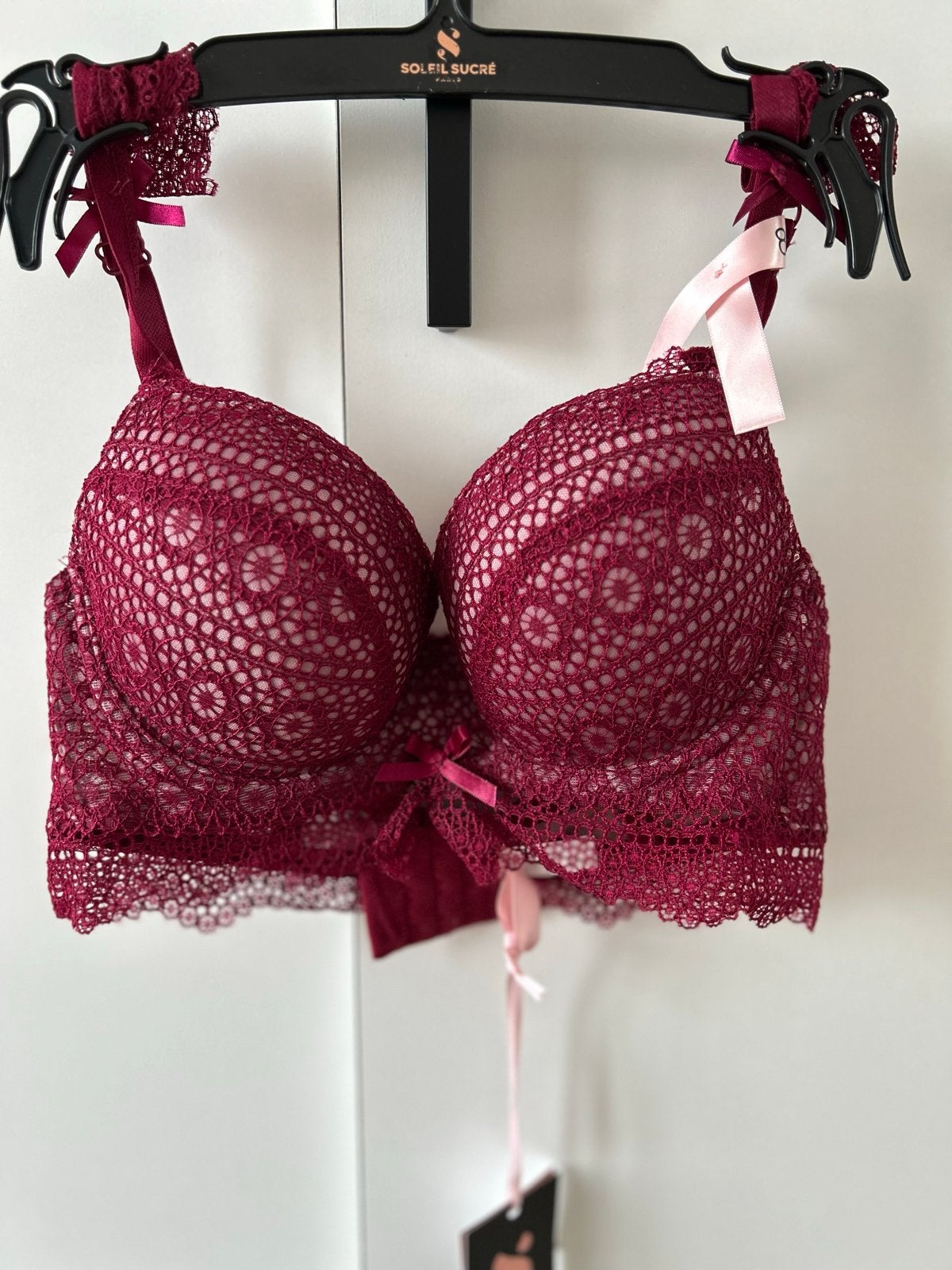 Soleil Sucré Kanten BH – Bordeaux, Ophalen of Verzenden, Rood, BH