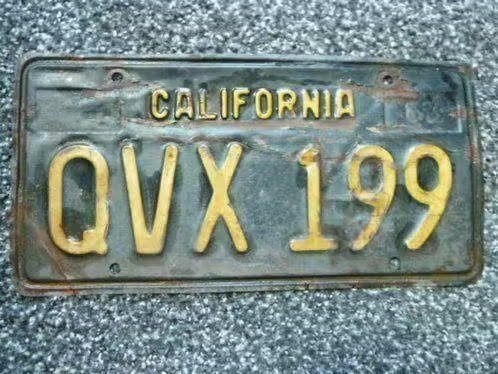 Kentekenplaat licenseplate California Black Plate 1 USA, Verzenden, Gebruikt, Auto's