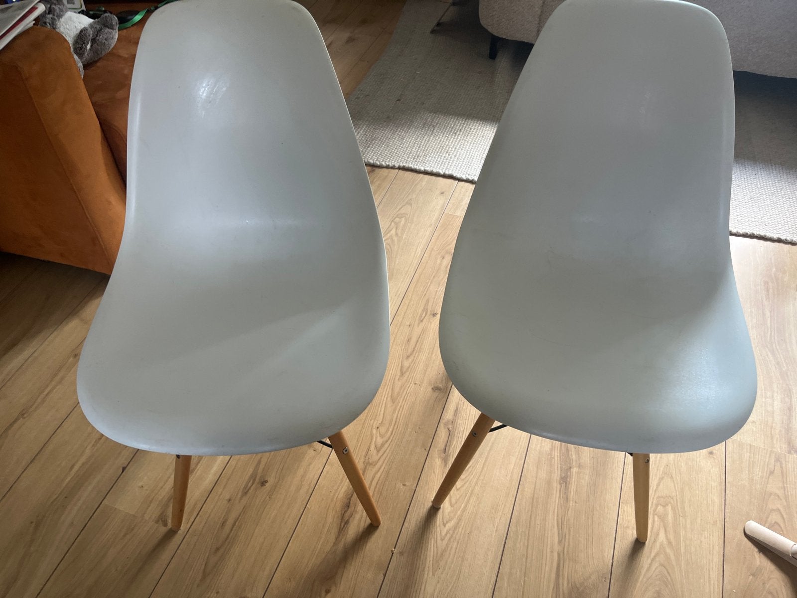 4 keer Witte Eames DSW stijl stoel - replica, Ophalen, Gebruikt, Wit, Eén