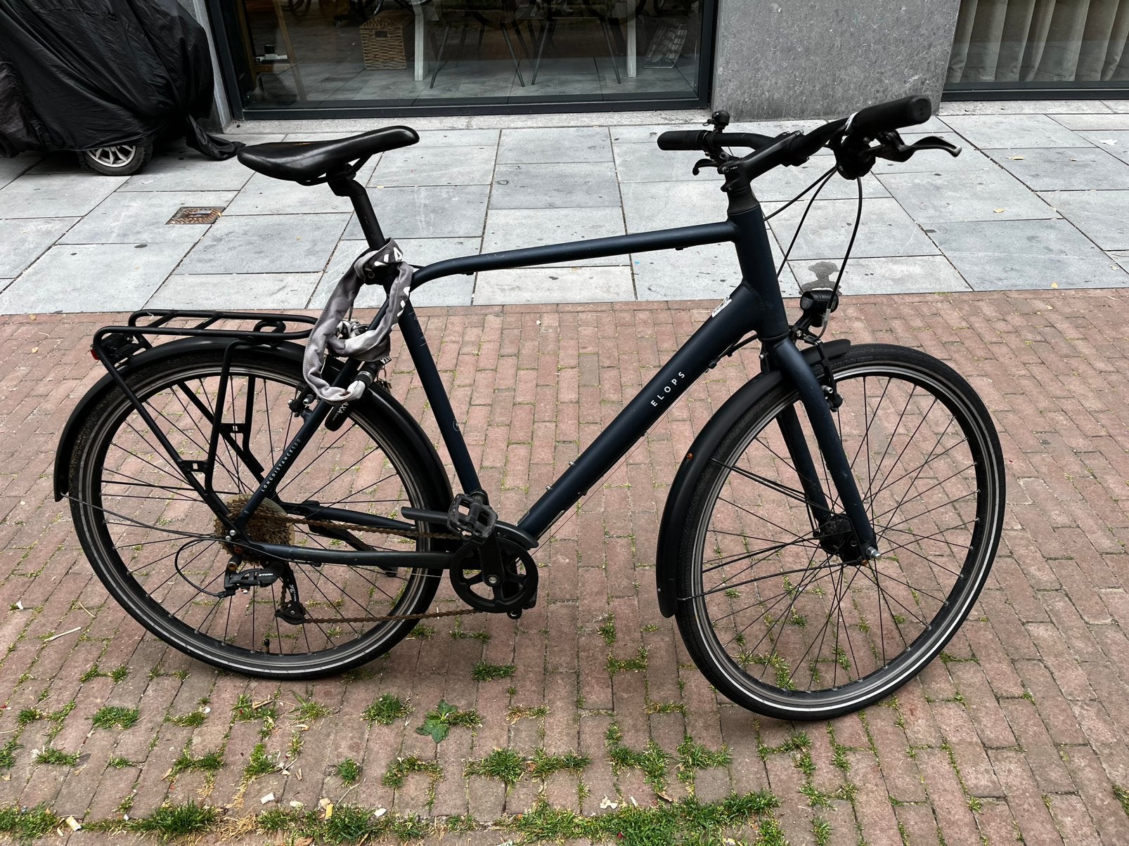 Elops stadsfiets voor lange afstanden 500 (hoog frame), Overige merken, Minder dan 10 versnellingen, Gebruikt, Velgrem