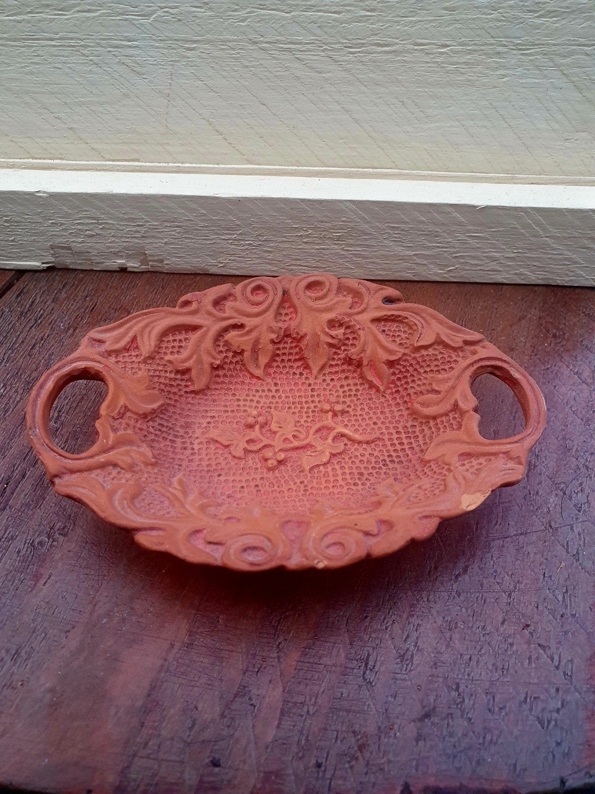 Franse Brocante Mini Schaal Barok Stijl - Terracotta Look, Ophalen of Verzenden