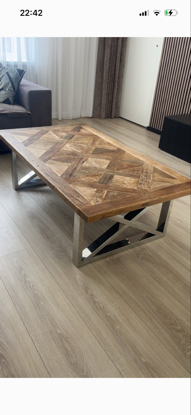 Complete eettafel en salontafel + 6 stoelen!, Ophalen, Gebruikt, 50 tot 100 cm, Vijf personen of meer